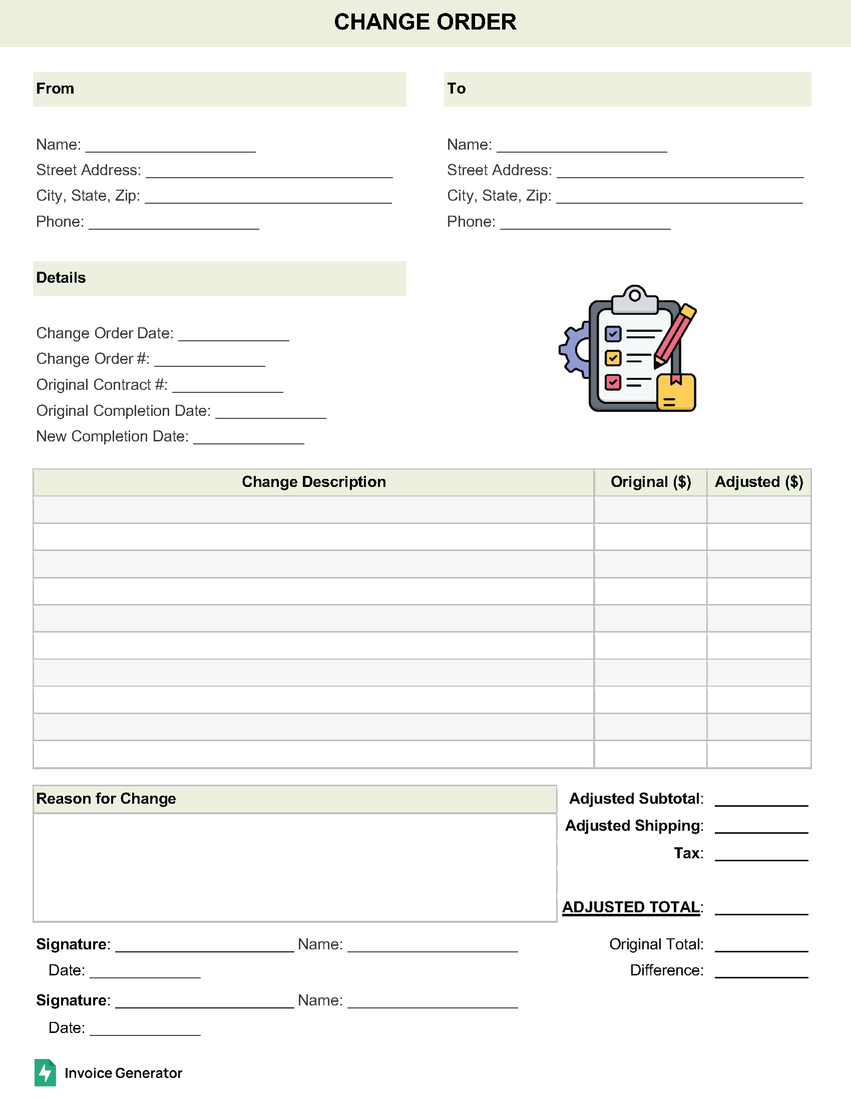 Change Order Templates (9)