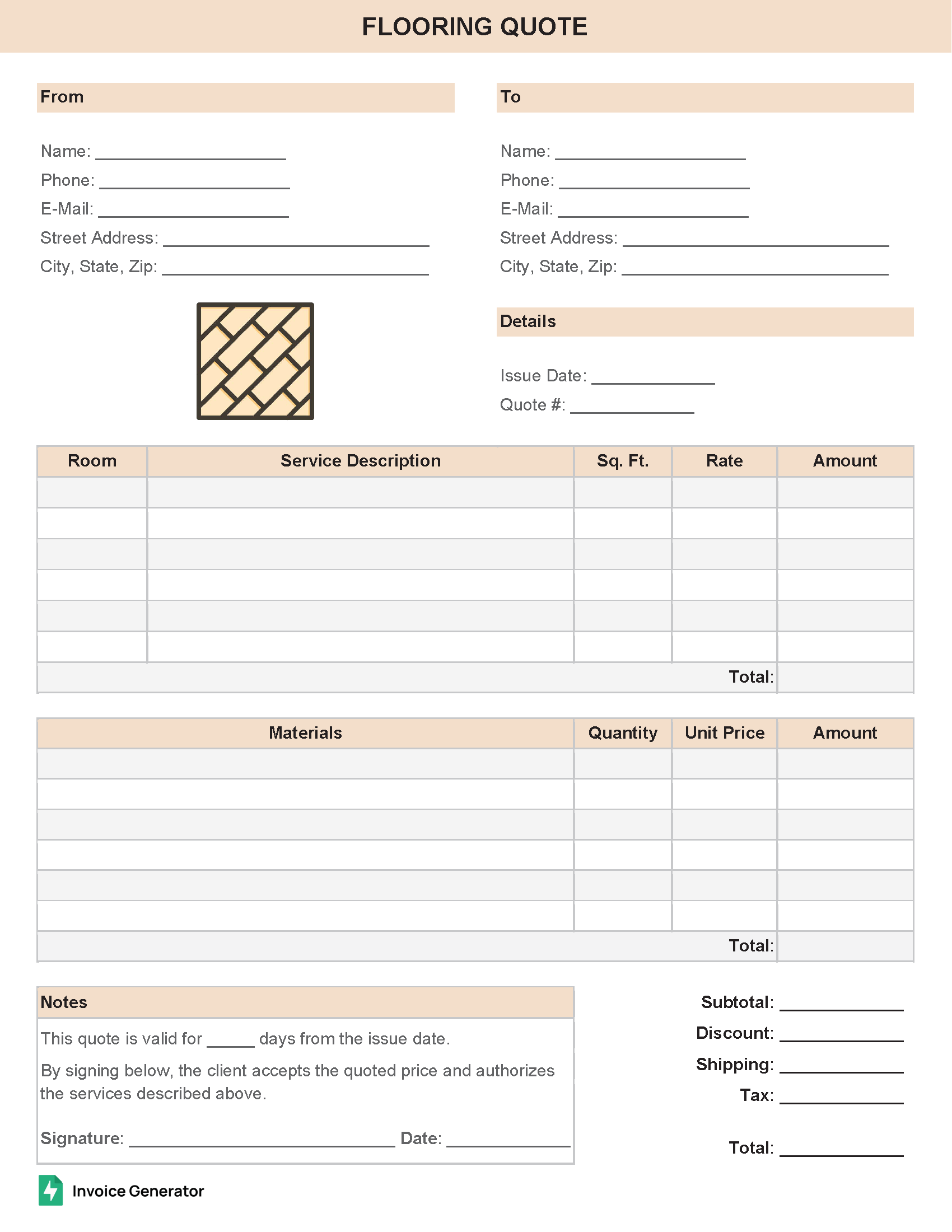 Flooring Quote Template