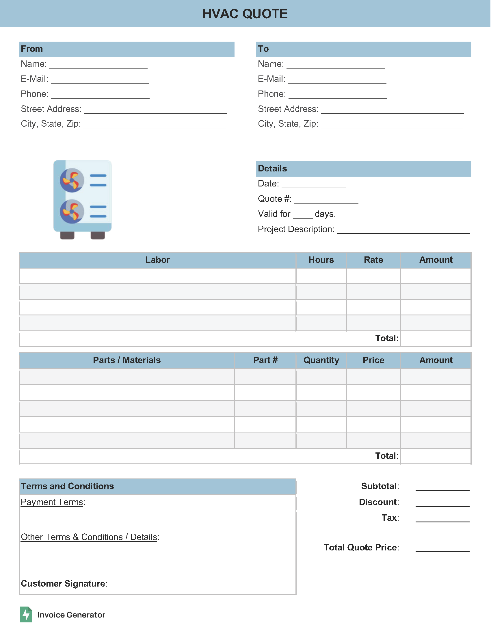 HVAC Quote Template