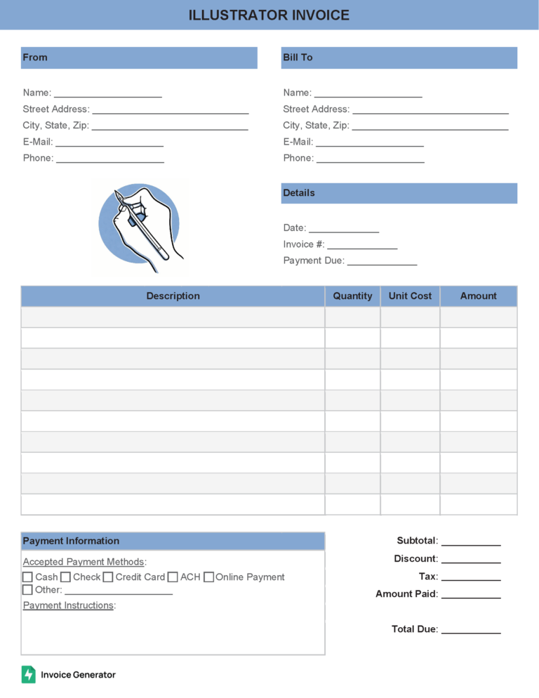 Illustrator invoice template