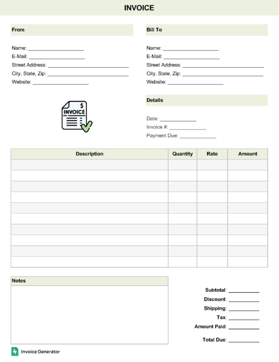 Invoice template