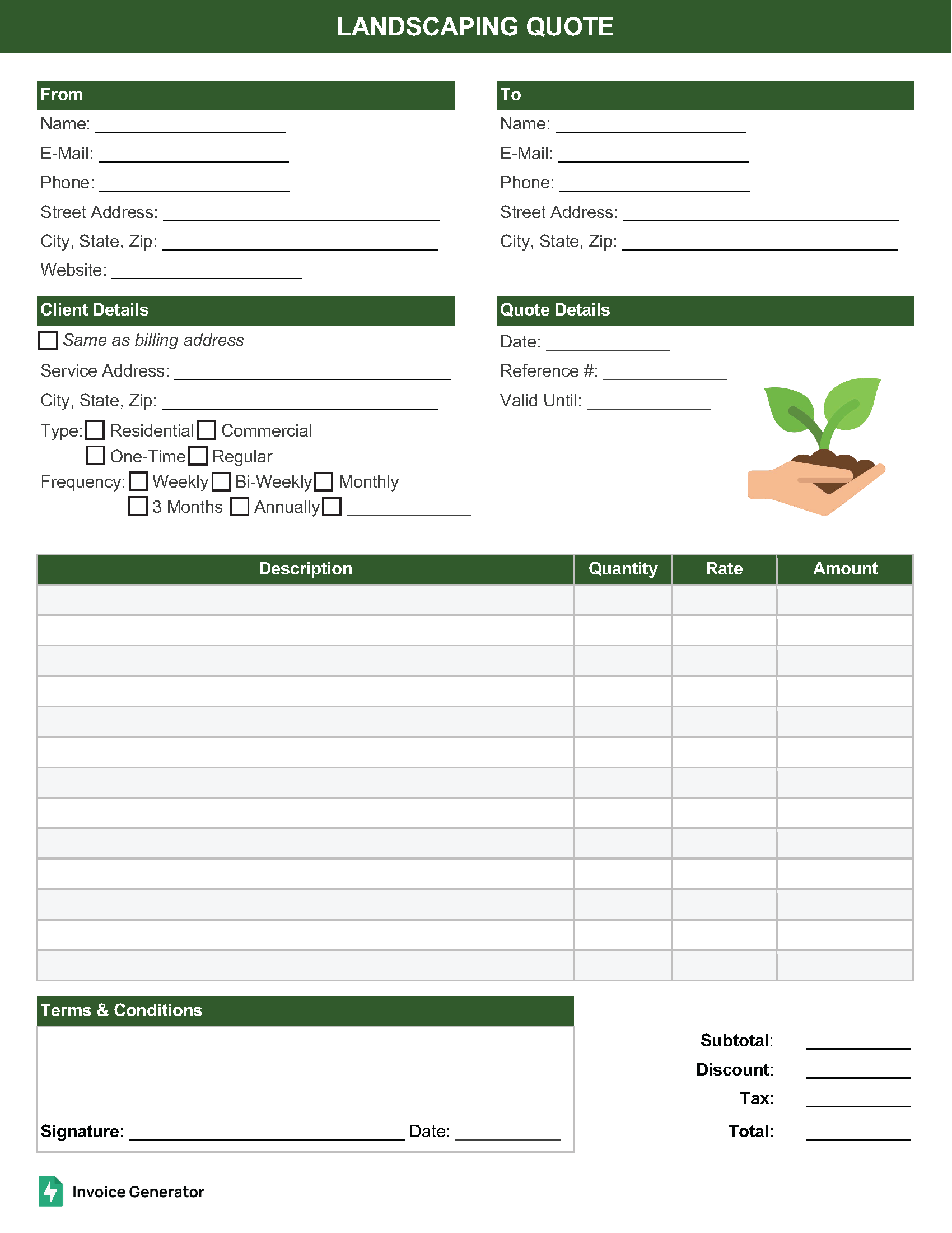 Landscaping Quote Template