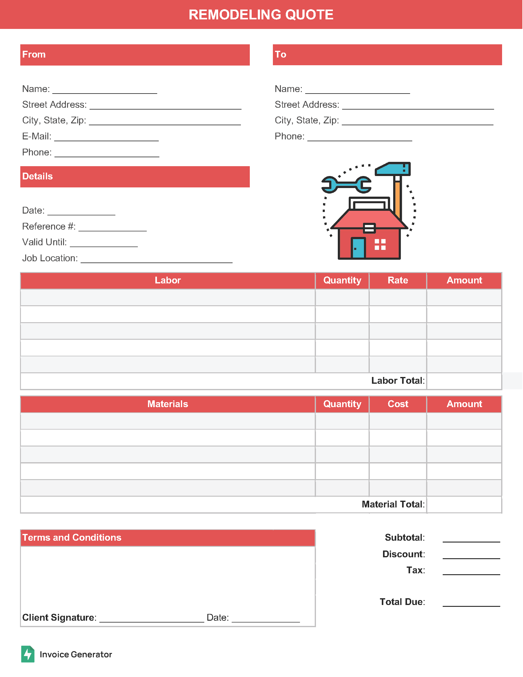 Remodeling (Renovation) Quote Template