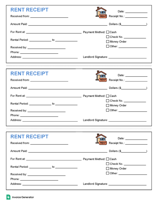 Rent receipt template