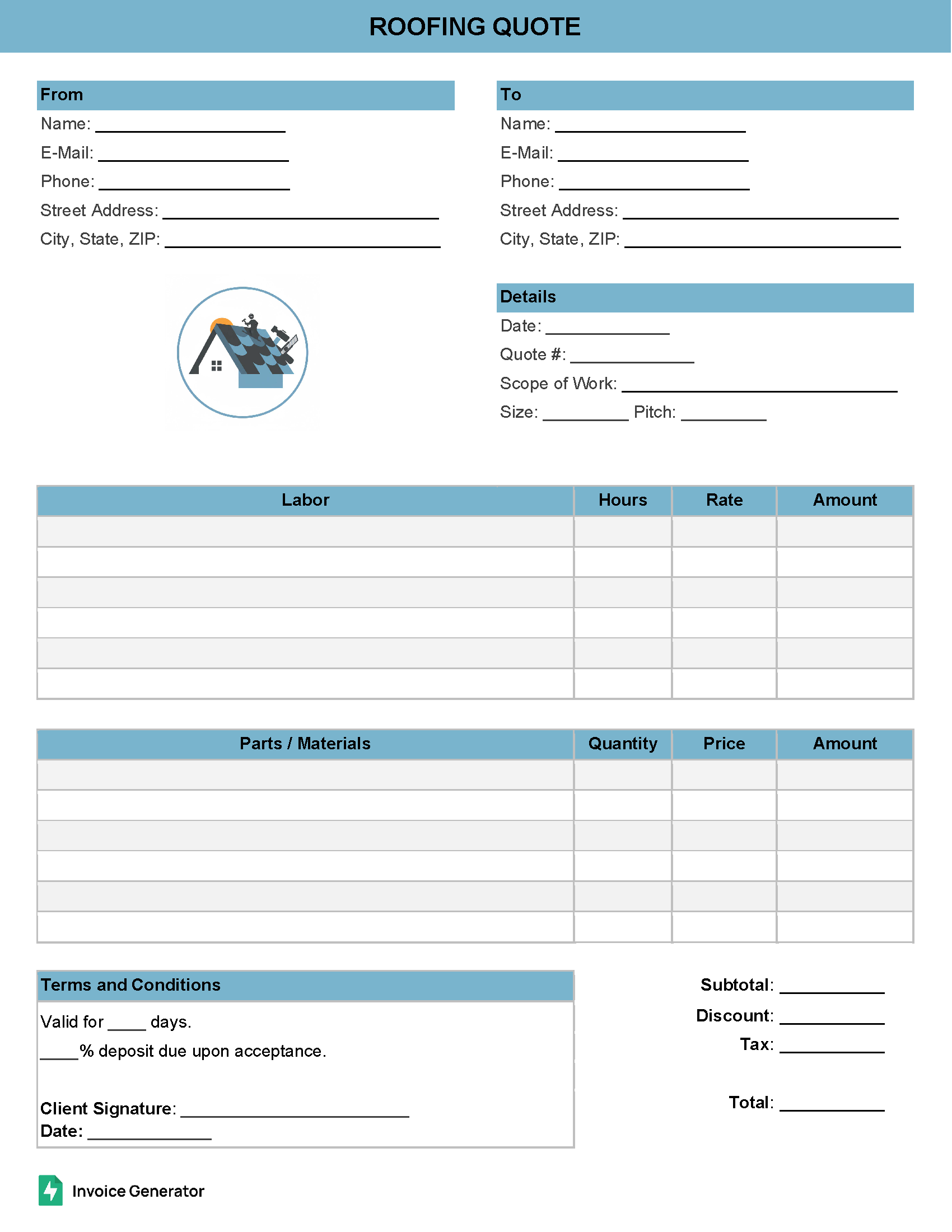 Roofing Quote Template