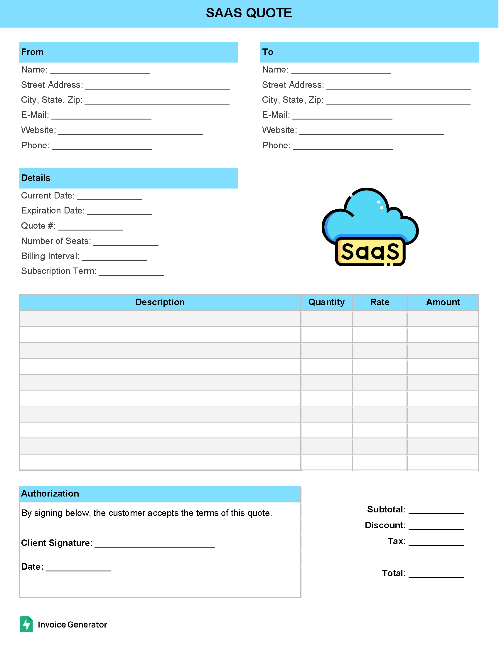 SaaS Quote Template
