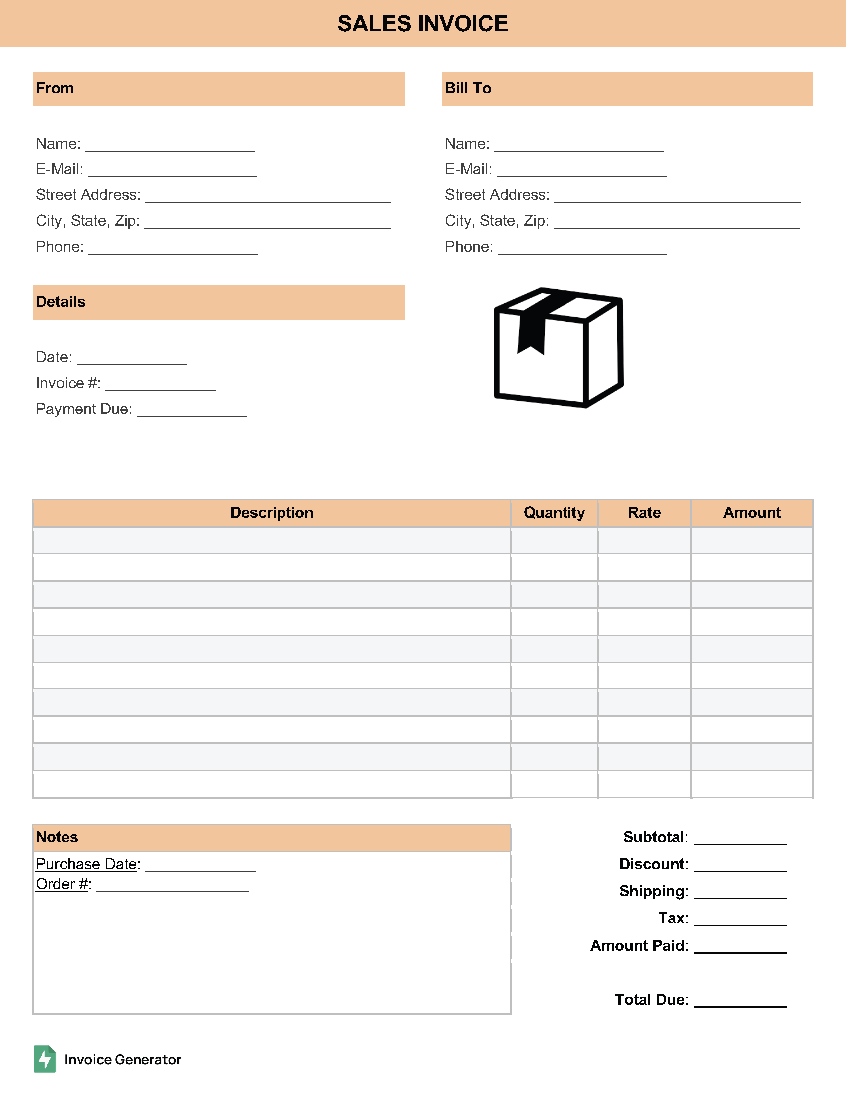 Sales Invoice Template