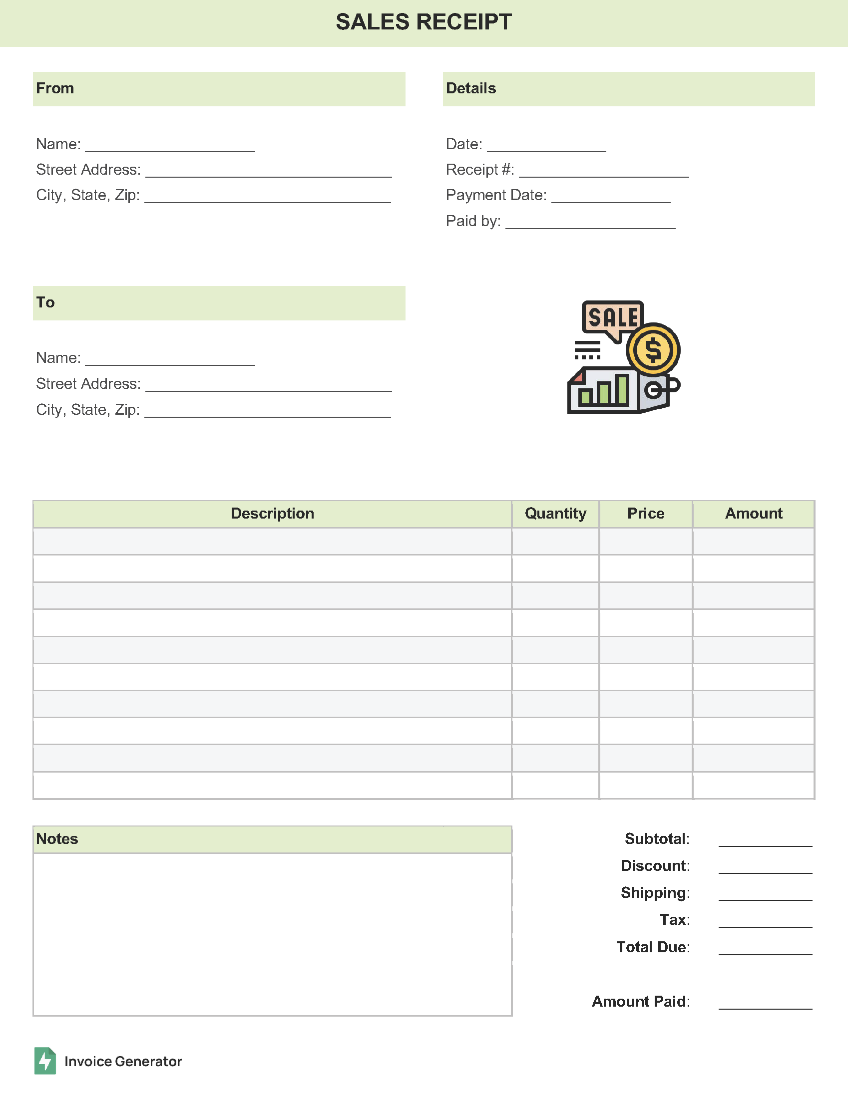 Sales Receipt Templates (10+)