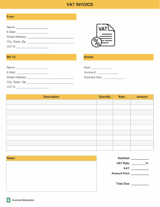 VAT invoice template